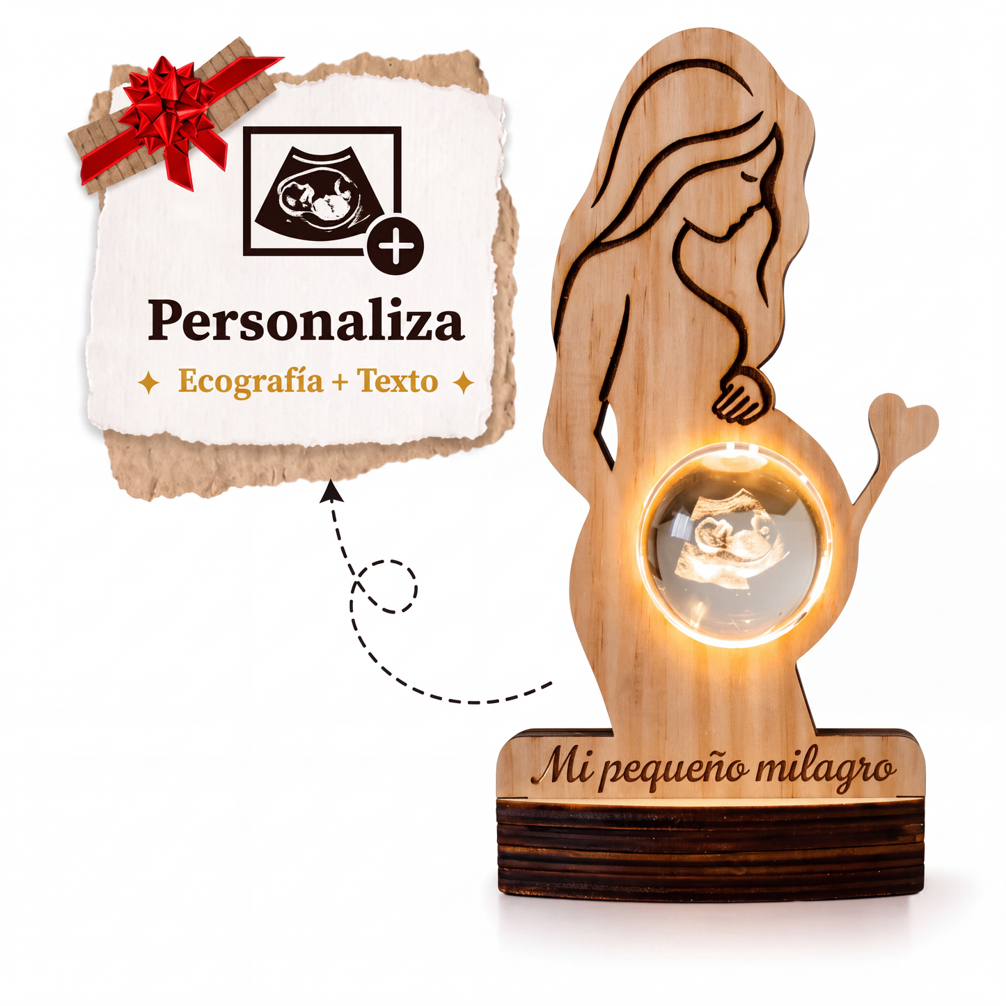 Lámpara LED Personalizada con Ecografía 3D